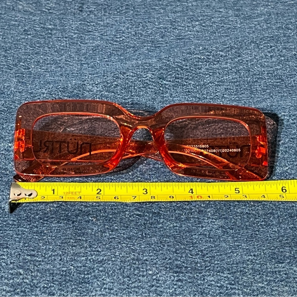 INDY Designer Rectangular Orange Sunglasses UV400… - image 14